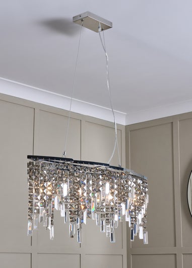 BHS Chrome Esme Diner Pendant (80-160cm x 81cm)