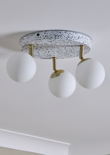 BHS Antique Brass Lott Terrazzo Opal Ball 3 Spotlight (31cm x 36cm)