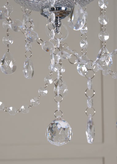 BHS Chrome Charlotte 9 Light Chandelier (91-117cm x 72cm)