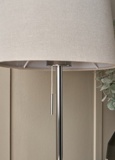 BHS Chrome Bryant Oval Table Lamp (60cm x 30cm)