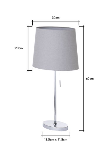 BHS Chrome Bryant Oval Table Lamp (60cm x 30cm)