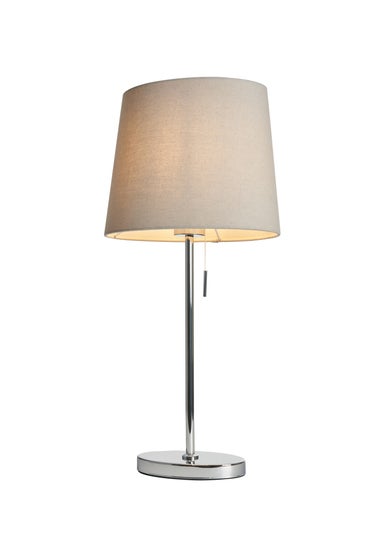 BHS Chrome Bryant Oval Table Lamp (60cm x 30cm)