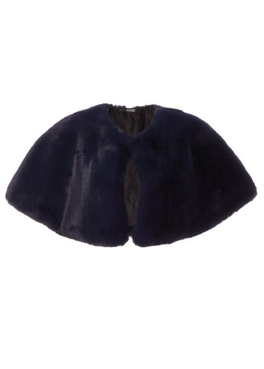 Quiz Navy Faux Fur Wrap