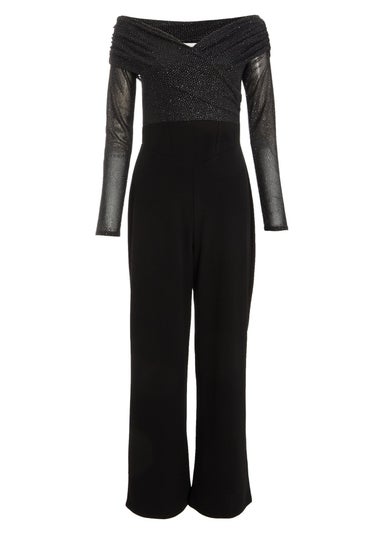 Quiz Black Glitter Palazzo Jumpsuit