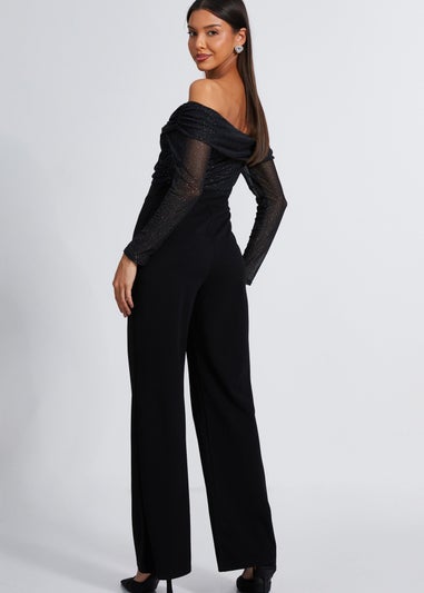 Quiz Black Glitter Palazzo Jumpsuit