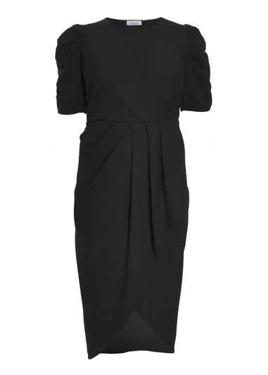 Quiz Black Curve Wrap Midi Dress