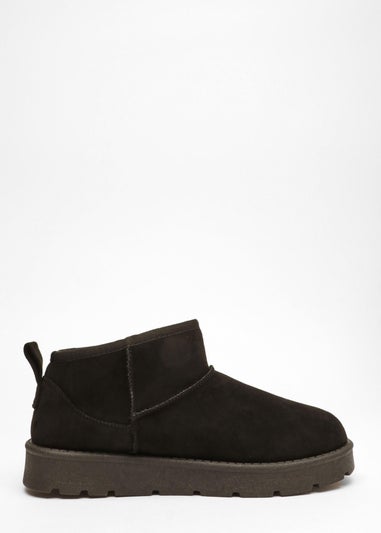 Quiz Black Faux Suede Ankle Boots