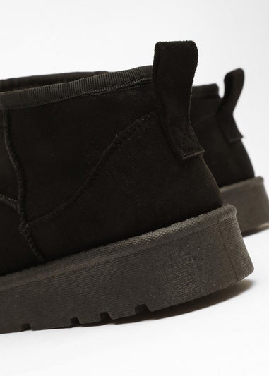 Quiz Black Faux Suede Ankle Boots