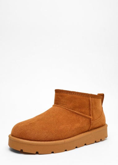 Quiz Tan Faux Suede Ankle Boots