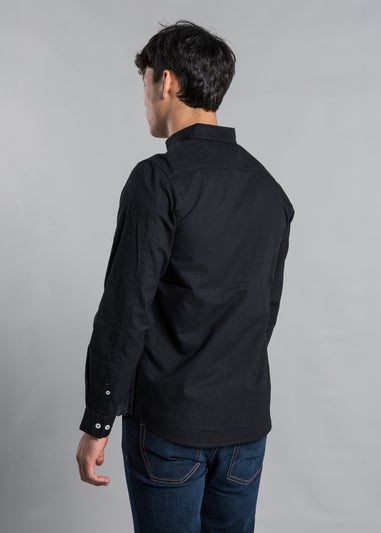 Tokyo Laundry Black Cotton Long Sleeve Button-up Oxford Shirt