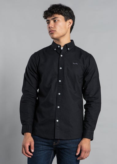 Tokyo Laundry Black Cotton Long Sleeve Button-up Oxford Shirt