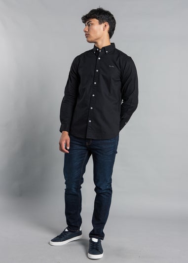 Tokyo Laundry Black Cotton Long Sleeve Button-up Oxford Shirt