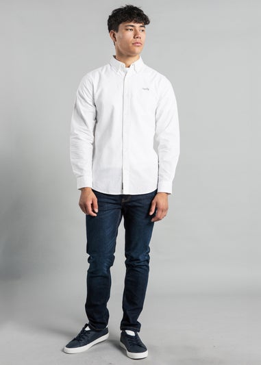 Tokyo Laundry White Cotton Long Sleeve Button-up Oxford Shirt