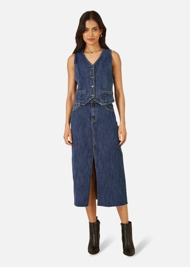 Yumi Blue Denim Stretch Waistcoat