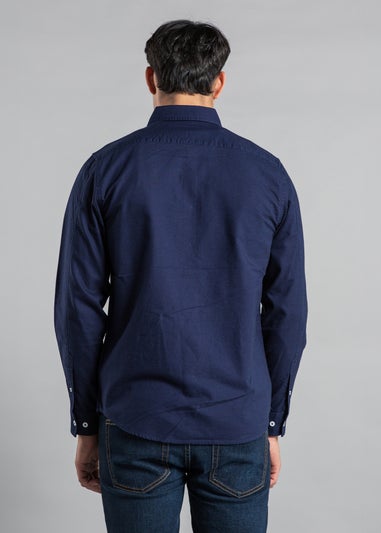 Tokyo Laundry Blue Cotton Long Sleeve Button-up Oxford Shirt