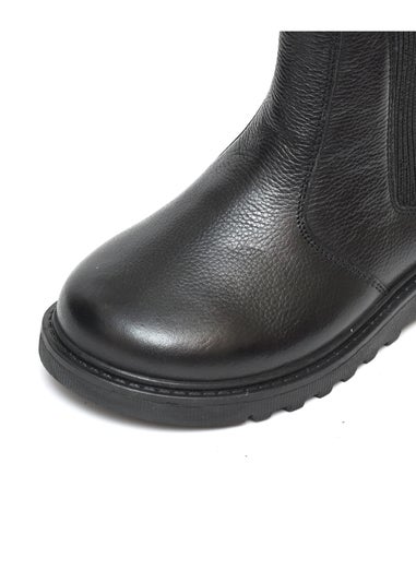 ToeZone Boys Black Dakota Leather Ankle Boot (Younger 8 - Older 3)