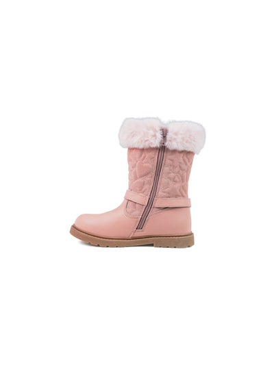 ToeZone Girls Pink Jo Fur Boot (Younger 8 - Younger 13)