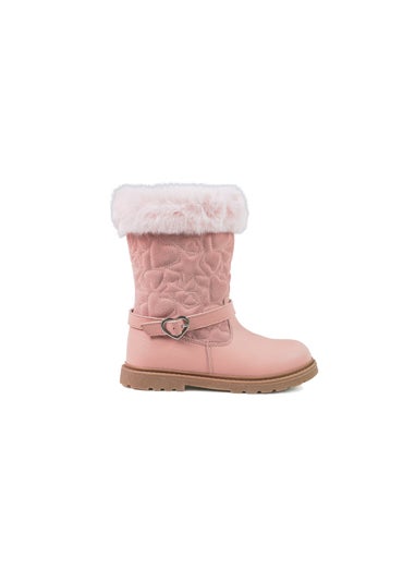 ToeZone Girls Pink Jo Fur Boot (Younger 8 - Younger 13)