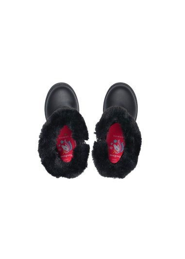 ToeZone Girls Black Lumi Fur Boot (Younger 8 - Younger 13)