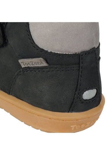 ToeZone Boys Black Grayson Nubuck Rip Tape Boot (Younger 4 - Younger 10)