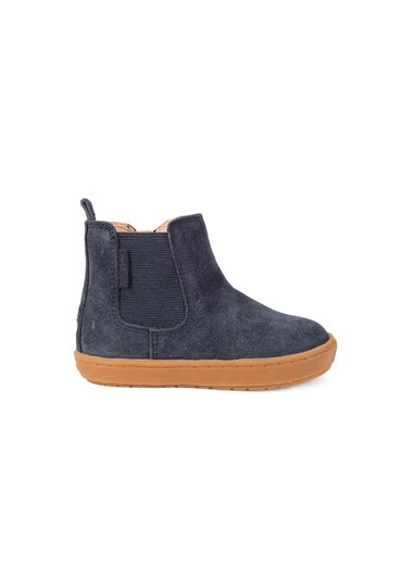 ToeZone Boys Navy Sam Suede Gusset Boot (Younger 4 - Younger 10)