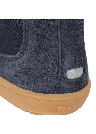 ToeZone Boys Navy Sam Suede Gusset Boot (Younger 4 - Younger 10)