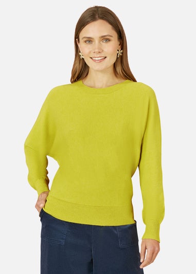 Yumi Lime Knitted Batwing Jumper