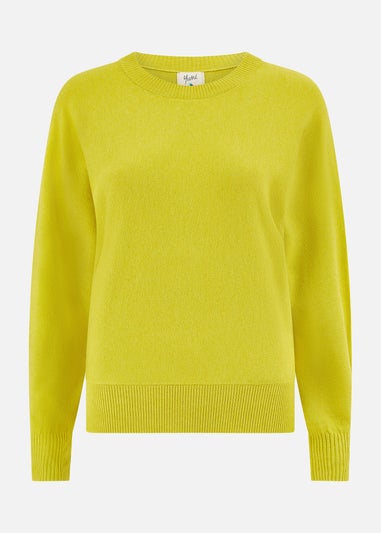 Yumi Lime Knitted Batwing Jumper