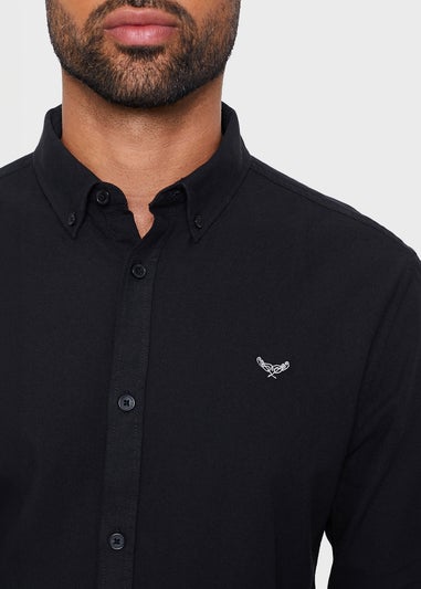 Threadbare Black Oxford Cotton Long Sleeve Shirt