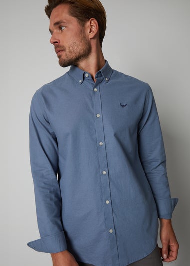 Threadbare Blue Oxford Cotton Long Sleeve Shirt