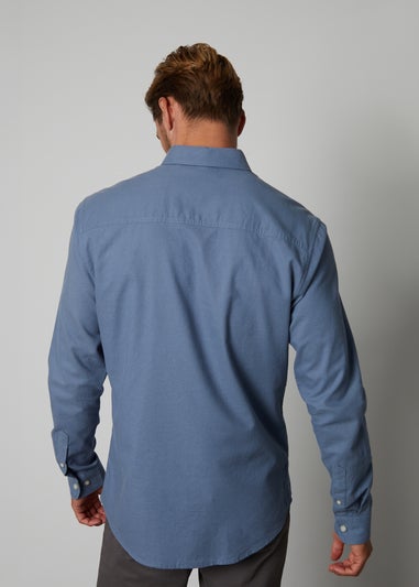 Threadbare Blue Oxford Cotton Long Sleeve Shirt