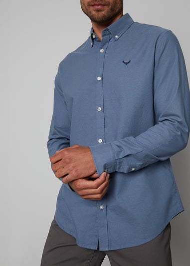 Threadbare Blue Oxford Cotton Long Sleeve Shirt