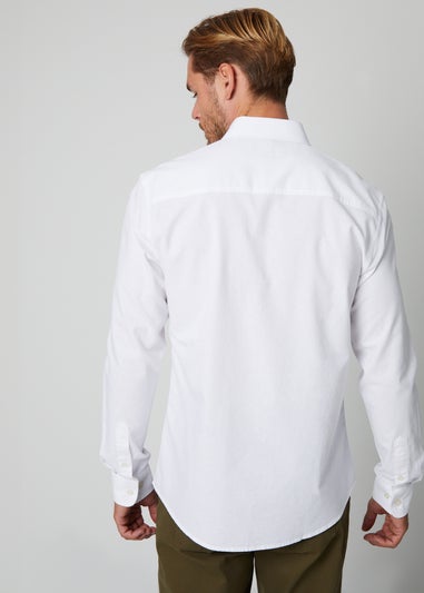 Threadbare White Oxford Cotton Long Sleeve Shirt