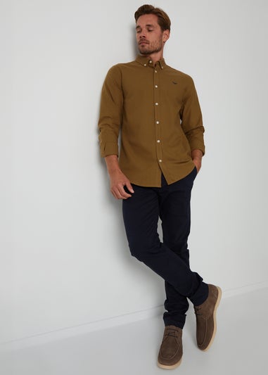 Threadbare Camel Oxford Cotton Long Sleeve Shirt