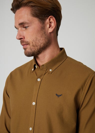 Threadbare Camel Oxford Cotton Long Sleeve Shirt