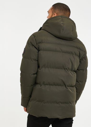 Threadbare Khaki Showerproof Hooded Padded Jacket