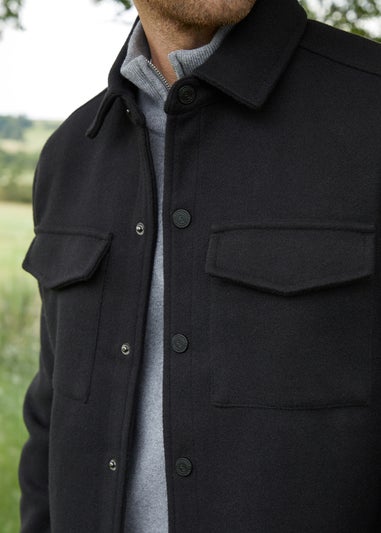 Threadbare Black Faux Wool Shacket