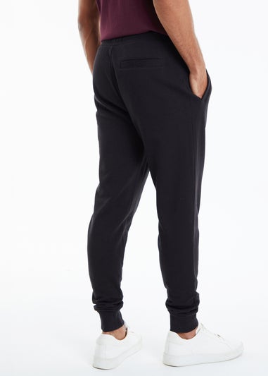 Threadbare Black Cotton Blend Trifoliate Joggers