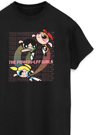 The Powerpuff Girls Black Repeat Logo Boyfriend Fit T-Shirt