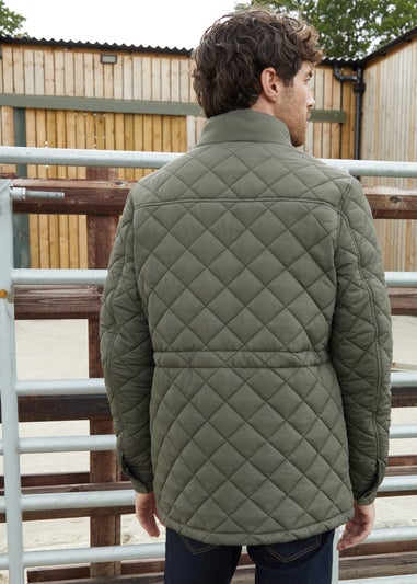 Threadbare Khaki Showerproof Quilted Patch Pocket Jacket