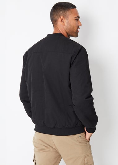 Threadbare Black Showerproof Utility Bomber Jacket