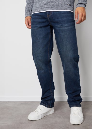 Threadbare Blue Straight Fit Jeans With Stretch