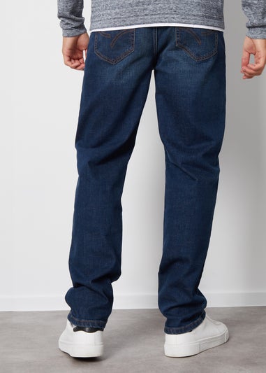 Threadbare Blue Straight Fit Jeans With Stretch