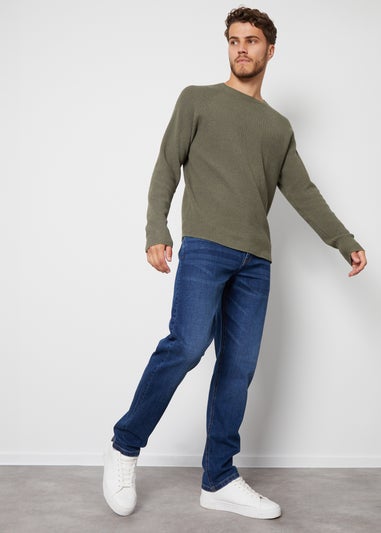 Threadbare Blue Straight Fit Jeans With Stretch