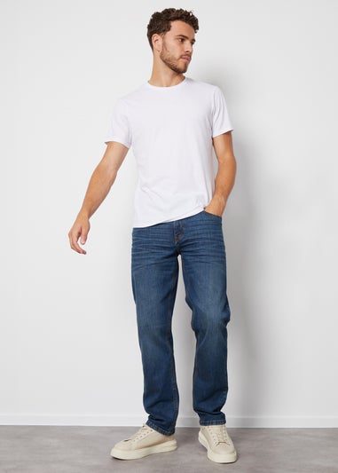 Threadbare Indigo Blue Straight Fit Jeans With Stretch