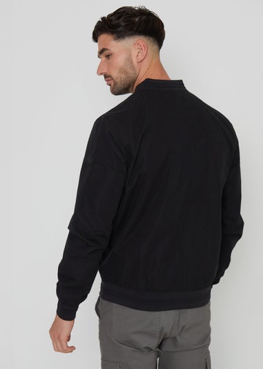 Threadbare Black Showerproof Classic Bomber Jacket