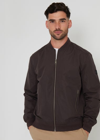 Threadbare Chocolate Showerproof Classic Bomber Jacket