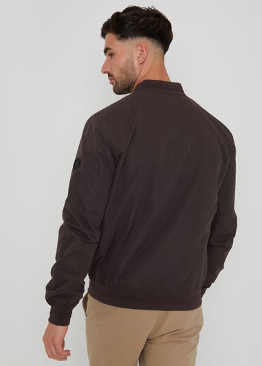 Threadbare Chocolate Showerproof Classic Bomber Jacket