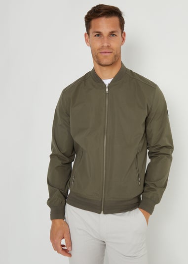 Threadbare Khaki Showerproof Classic Bomber Jacket