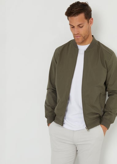 Threadbare Khaki Showerproof Classic Bomber Jacket